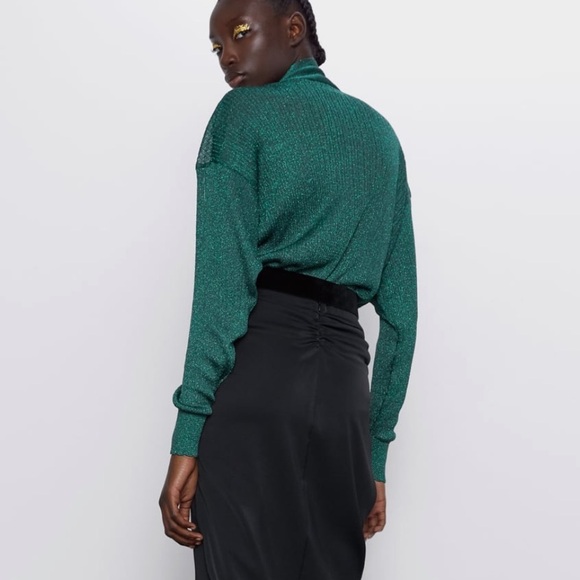 ZARA BNWT Metallic Thread Tied Sweater - Picture 7 of 8